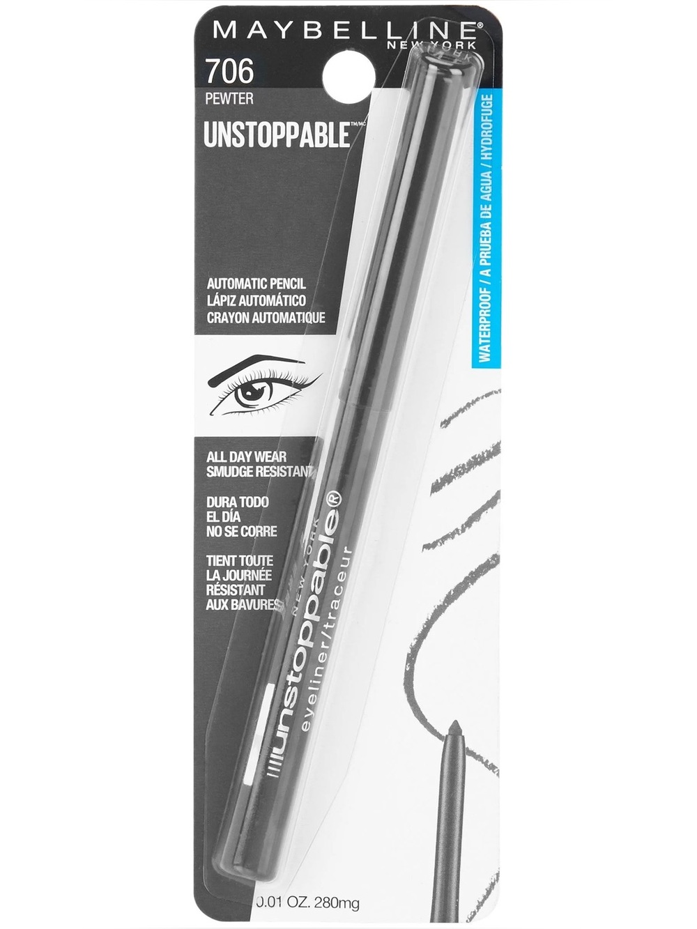 Maybelline Unstoppable Waterproof Eyeliner - Pewter, NEW
